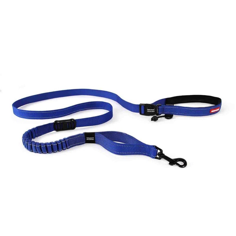 EzyDog Road Runner Hands Free Dog Leash â€“ Waist Leash for Dog Walking, Jogging and Running with Zero Shock Bungee, Reflective Stitching, and Adjustable Waist (Blue) - Image 1